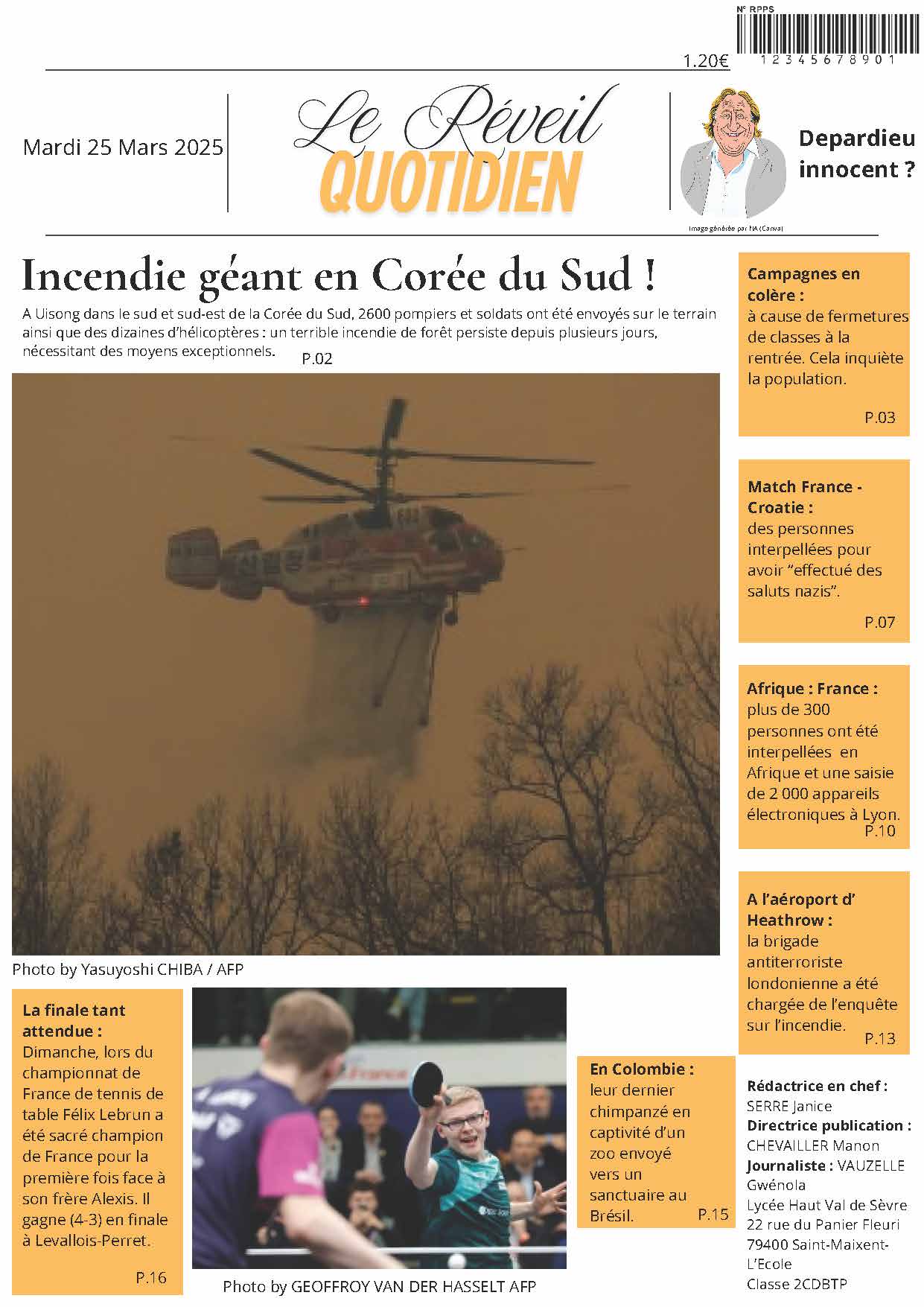 Le Réveil quotidien 2CDBTP