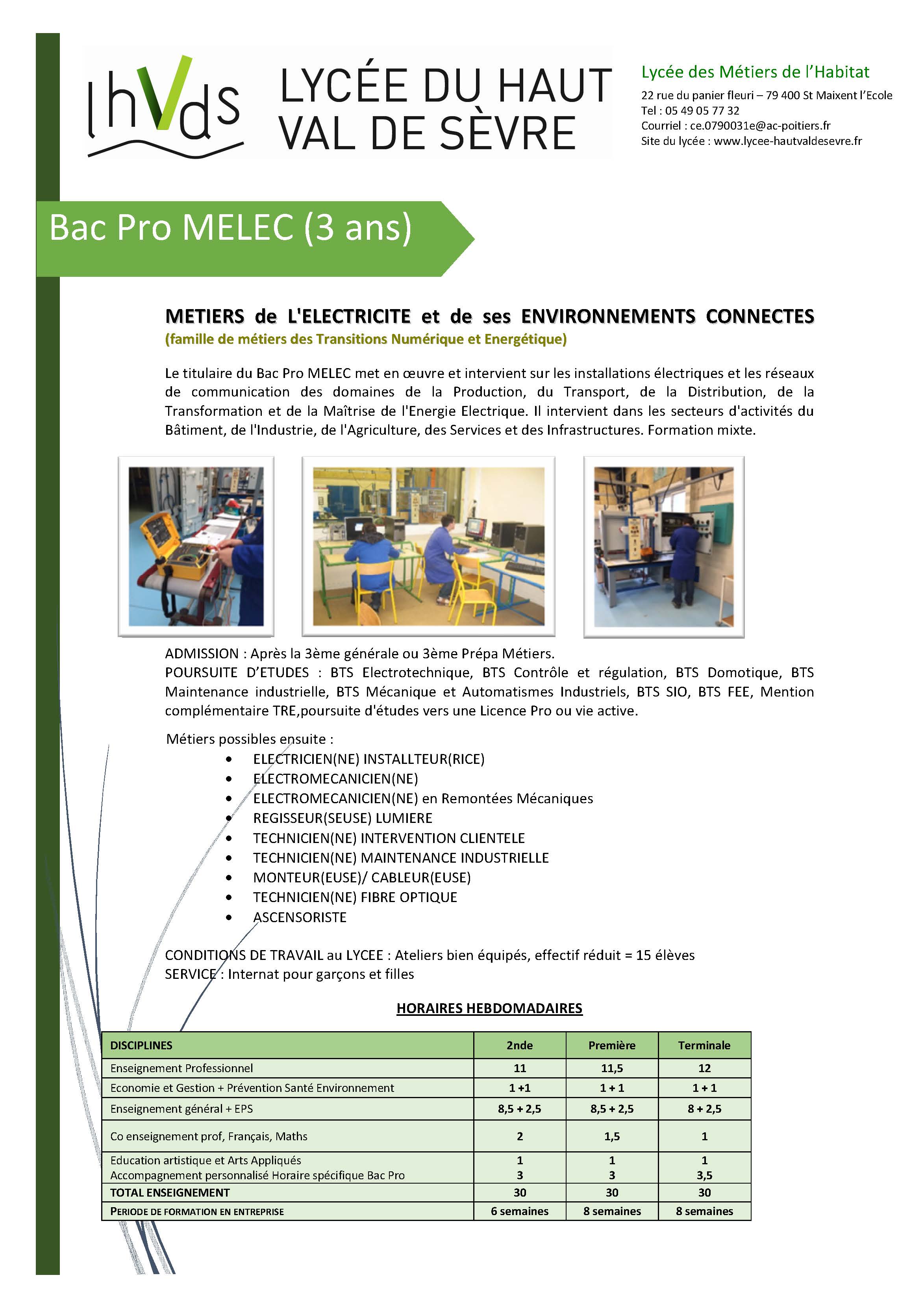 BAC PRO MELEC